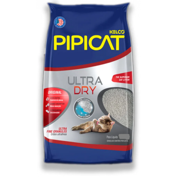 AREIA HIGIÊNICA PIPICAT ULTRA DRY 12KG