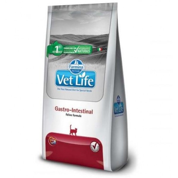 RAÇÃO VET LIFE GASTRO-INTESTINAL PARA GATOS ADULTOS 2KG