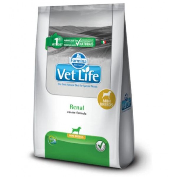 RAÇÃO VET LIFE RENAL PARA CÃES MINI 2KG