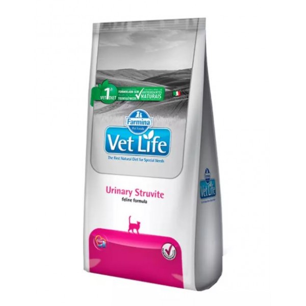 RAÇÃO VET LIFE URINARY STRUVITE PARA GATOS ADULTOS 2KG