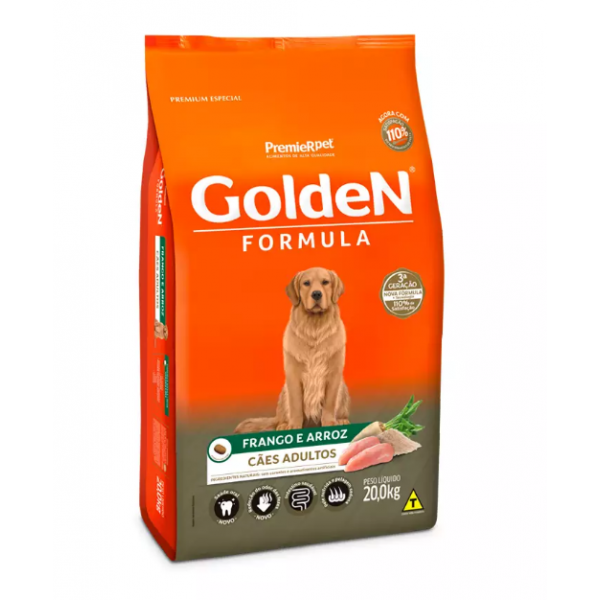 RAÇÃO GOLDEN CÃES ADULTOS RAÇAS GRANDES SABOR FRANGO E ARROZ 