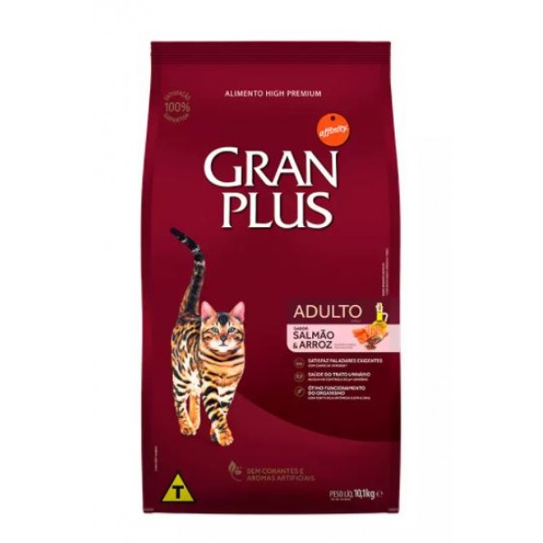 RAÇÃO GRAN PLUS GATOS ADULTOS SALMÃO E ARROZ 10,1KG