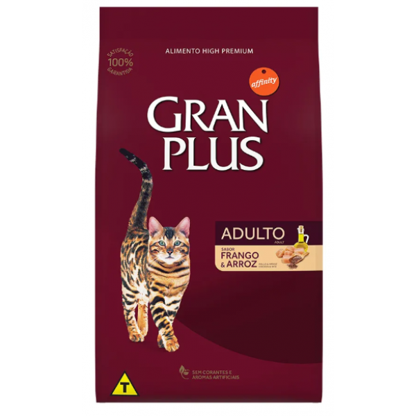 RAÇÃO GRAN PLUS GATOS ADULTOS FRANGO E ARROZ 10,1 KG