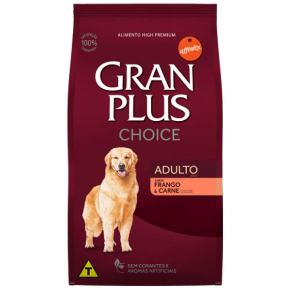 RAÇÃO GRAN PLUS CHOICE CÃES ADULTOS FRANGO E CARNE 20KG