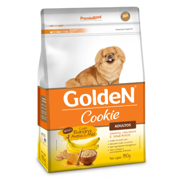 PETISCO GOLDEN COOKIE BANANA AVEIA E MEL CÃES ADULTOS 350G