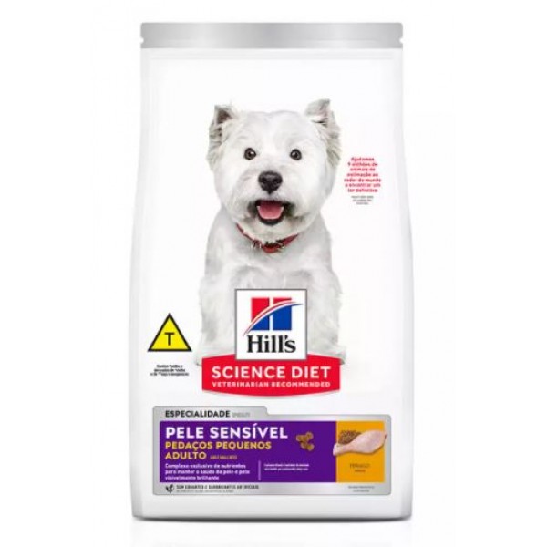 RAÇÃO HILL'S CÃES ADULTOS PELE SENSÍVEL PEDAÇOS PEQUENOS 2,4KG