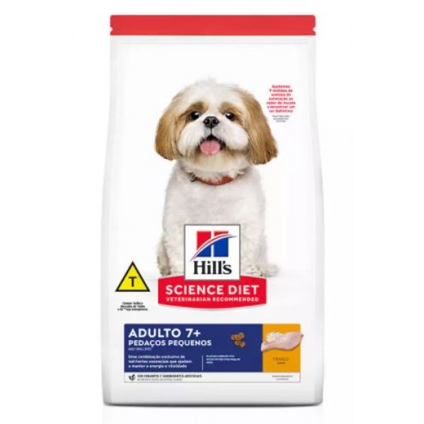 RAÇÃO HILL'S CÃES ADULTOS 7+ PEDAÇOS PEQUENOS 2,4KG