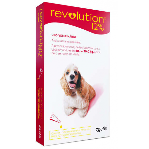 ANTIPULGAS REVOLUTION 12% 120MG CÃES 10,1 A 20,0KG