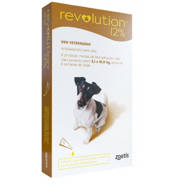 ANTIPULGAS REVOLUTION 12% 60MG CÃES 5,1 A 10KG