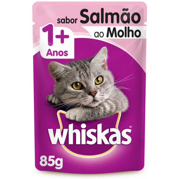 SACHÊ WHISKAS SALMÃO AO MOLHO GATOS ADULTOS 85G