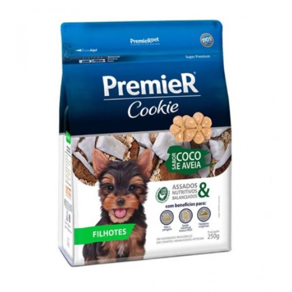 PREMIER COOKIE CÃES ADULTOS RAÇAS PEQUENAS COCO E AVEIA 250G