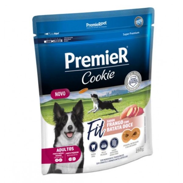 PREMIER COOKIE FIT CÃES ADULTOS FRANGO COM BATATA DOCE 250 G