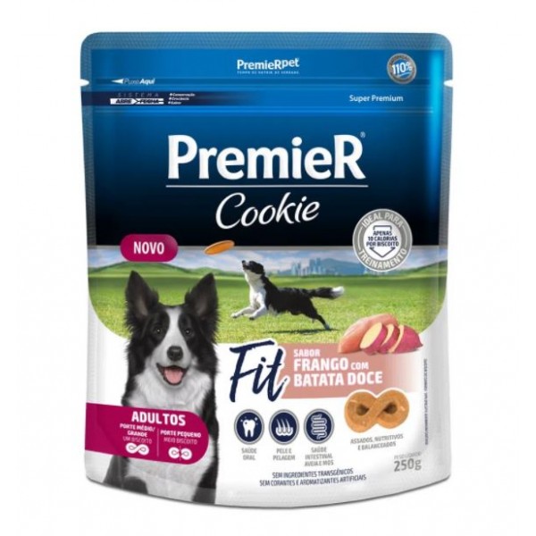 PETISCO PREMIER COOKIE FIT CÃES ADULTOS FRANGO COM BATATA DOCE 250G