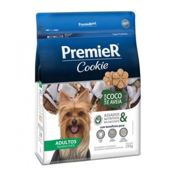 PREMIER COOKIE CÃES FILHOTES RAÇAS PEQUENAS COCO E AVEIA 250G