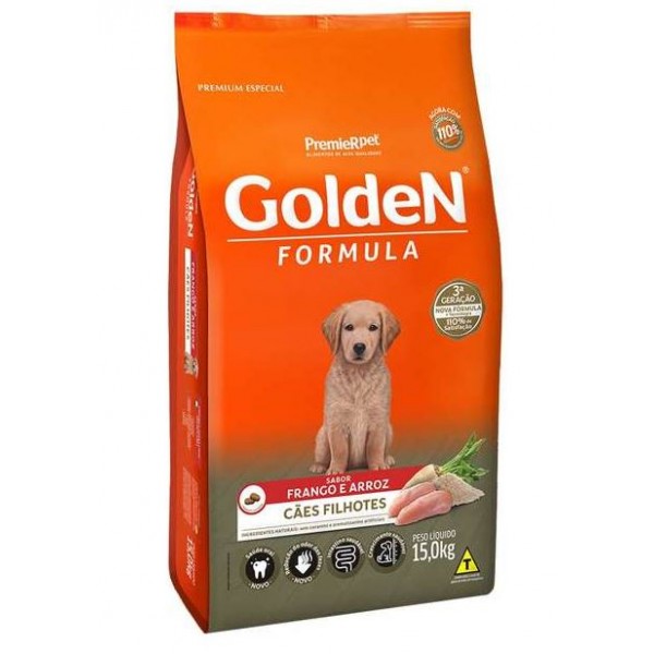 RAÇÃO GOLDEN FÓRMULA FILHOTE FRANGO E ARROZ 15KG