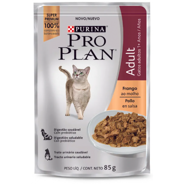 SACHÊ PROPLAN GATOS ADULTOS SABOR FRANGO AO MOLHO 85G