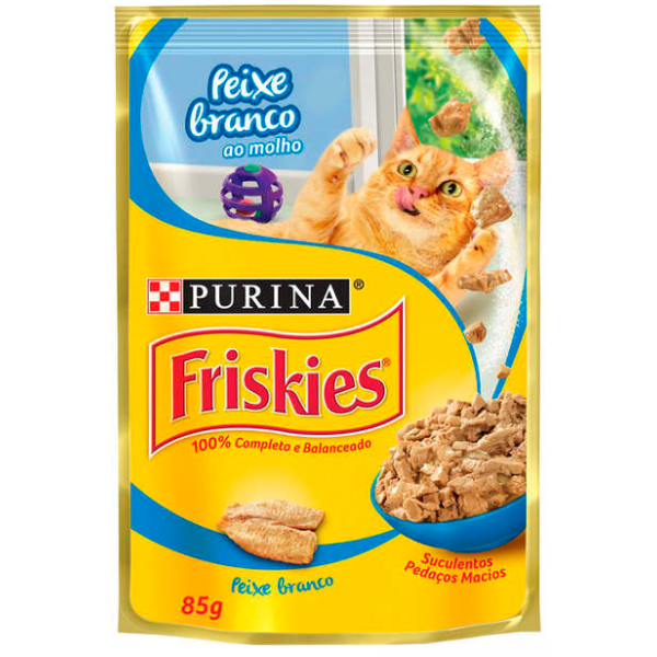 SACHÊ FRISKIES SABOR PEIXE BRANCO AO MOLHO 85G