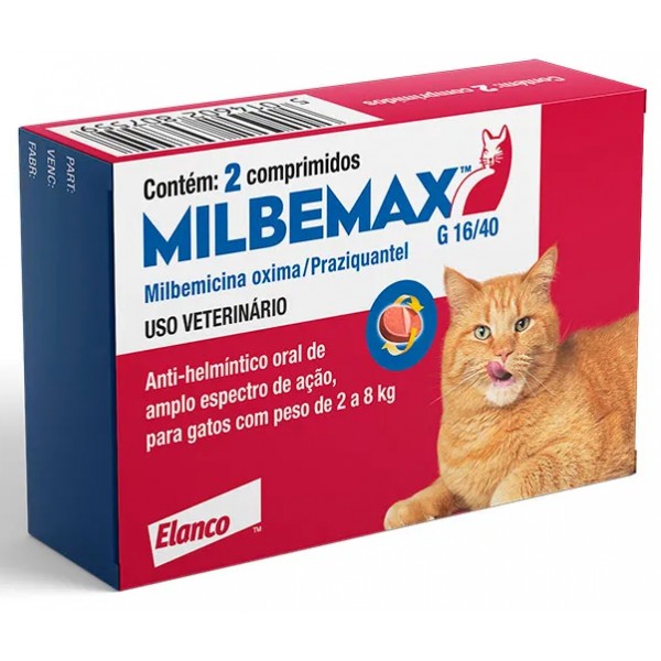 VERMIFUGO MILBEMAX GATOS DE 2 A 8 KG