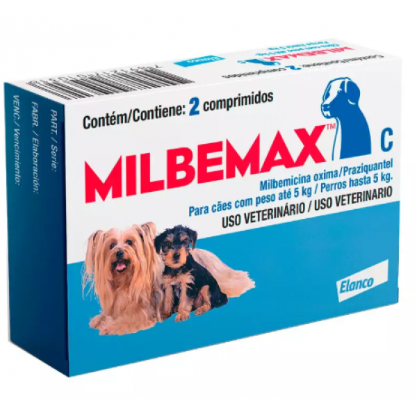 VERMIFUGO MILBEMAX P/CÃES ATÉ 5KG