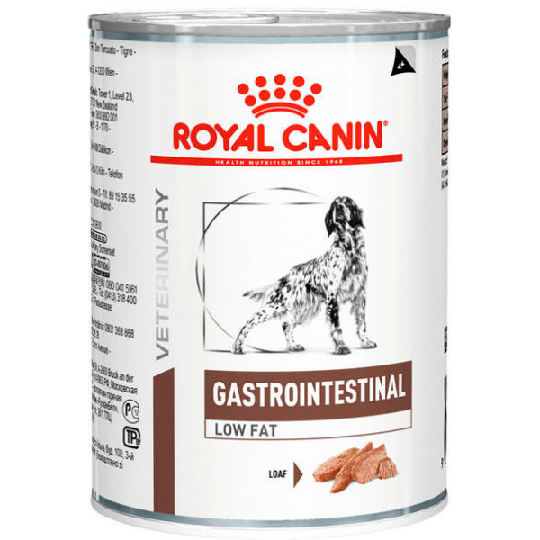 RAÇÃO ROYAL CANIN CÃES GASTRO INTESTINAL LOW FAT LATA WET 410G