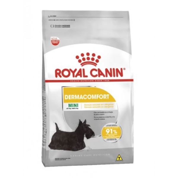 RAÇÃO ROYAL CANIN CÃES ADULTOS MINI DERMACOMFORT 