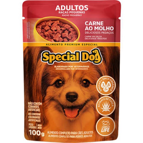 SACHÊ SPECIAL DOG CÃES ADULTOS RAÇAS PEQUENAS CARNE AO MOLHO 100G