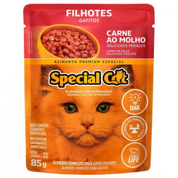 SACHÊ SPECIAL CAT GATOS FILHOTES CARNE AO MOLHO 85G