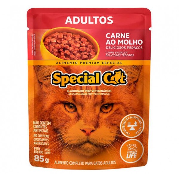 SACHÊ SPECIAL CAT GATOS ADULTOS CARNE AO MOLHO 85G