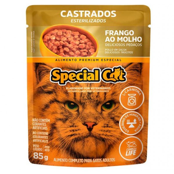 SACHÊ SPECIAL CAT GATOS CASTRADOS FRANGO AO MOLHO 85G