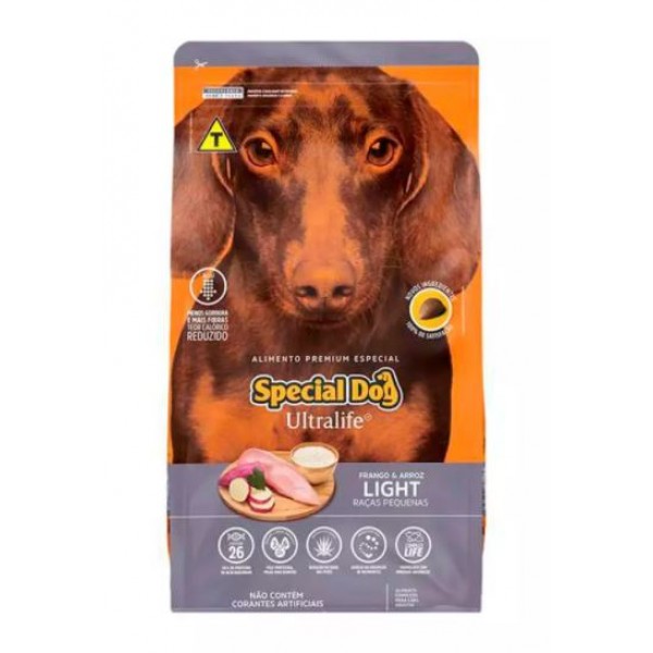 RAÇÃO SPECIAL DOG ULTRALIFE LIGHT PARA CÃES DE RAÇAS PEQUENAS SABOR FRANGO E ARROZ 10,1KG