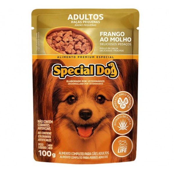 SACHÊ SPECIAL DOG CÃES ADULTOS RAÇAS PEQUENAS FRANGO AO MOLHO 100G