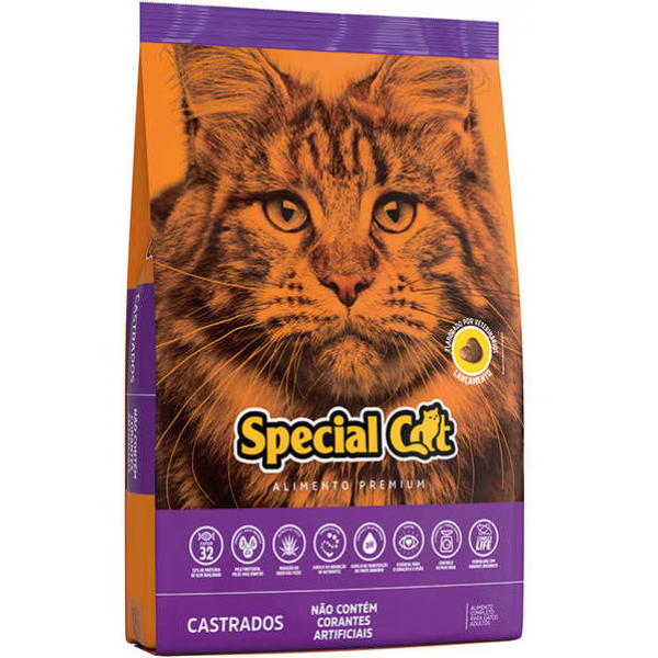 RAÇÃO SPECIAL CAT PREMIUM PARA GATOS ADULTOS CASTRADOS 10,1KG