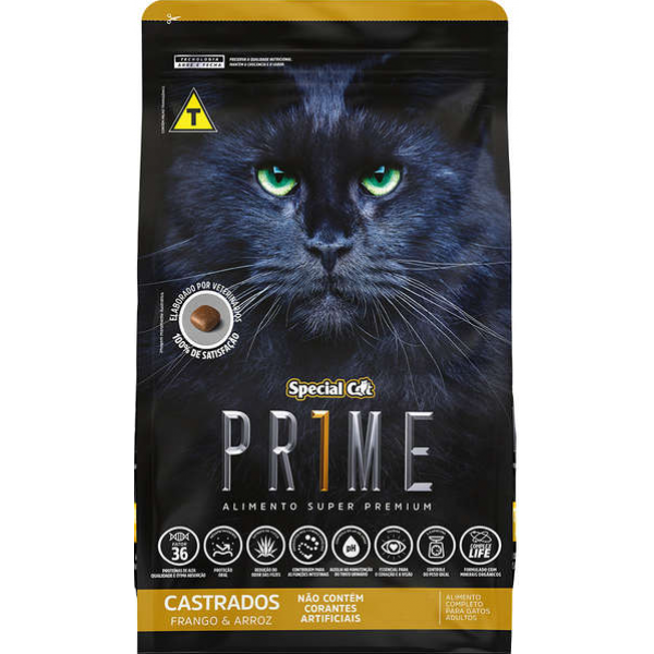 RAÇÃO SPECIAL CAT PRIME GATOS CASTRADOS FRANGO E ARROZ