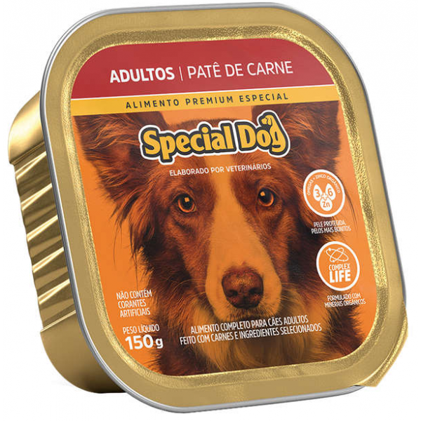 RAÇÃO ÚMIDA SPECIAL DOG PATÊ CARNE, CÃES ADULTOS 150G