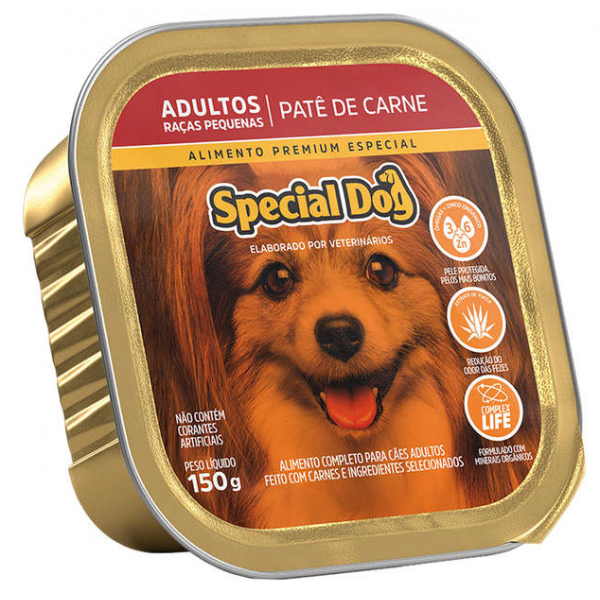 RAÇÃO ÚMIDA SPECIAL DOG PATÊ CARNE, CÃES ADULTOS RAÇAS PEQUENAS 150G