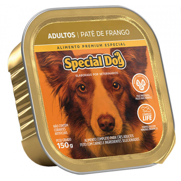 RAÇÃO ÚMIDA SPECIAL DOG PATÊ FRANGO, CÃES ADULTOS 150G