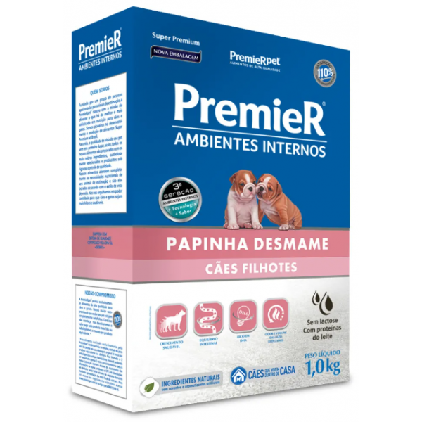 PAPINHA DESMAME PREMIER AMBIENTES CÃES FILHOTES INTERNOS 1KG