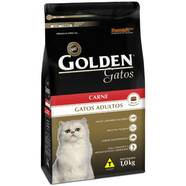 RAÇÃO GOLDEN GATOS ADULTOS CARNE