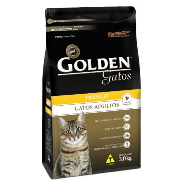 RAÇÃO GOLDEN GATOS ADULTOS FRANGO