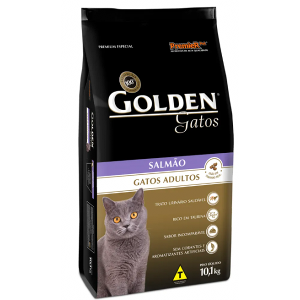 RAÇÃO GOLDEN GATOS ADULTOS SALMÃO