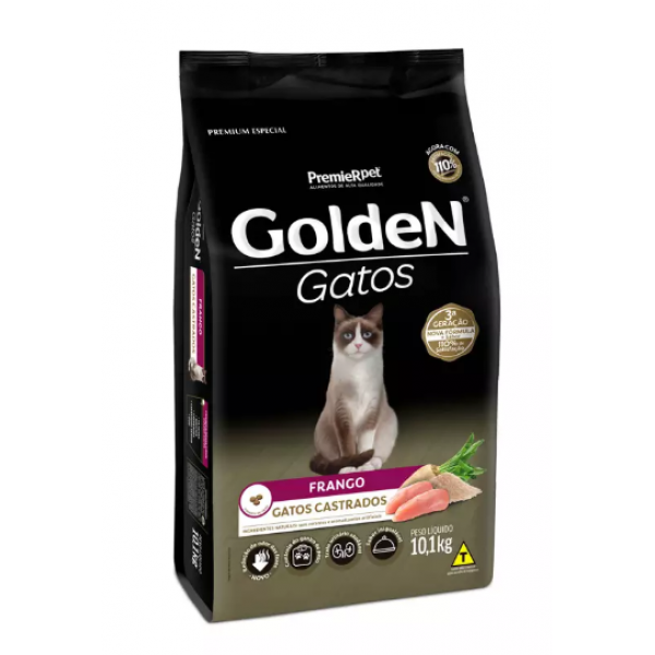 RAÇÃO GOLDEN GATOS CASTRADOS ADULTO FRANGO