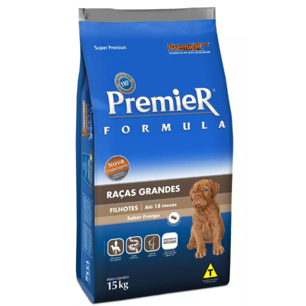 RAÇÃO PREMIER CÃES FILHOTES RAÇAS GRANDES SABOR FRANGO 15KG