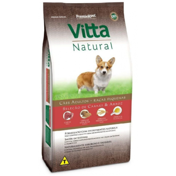 RAÇÃO VITTA NATURAL ADULTOS RAÇAS PEQUENAS CARNE