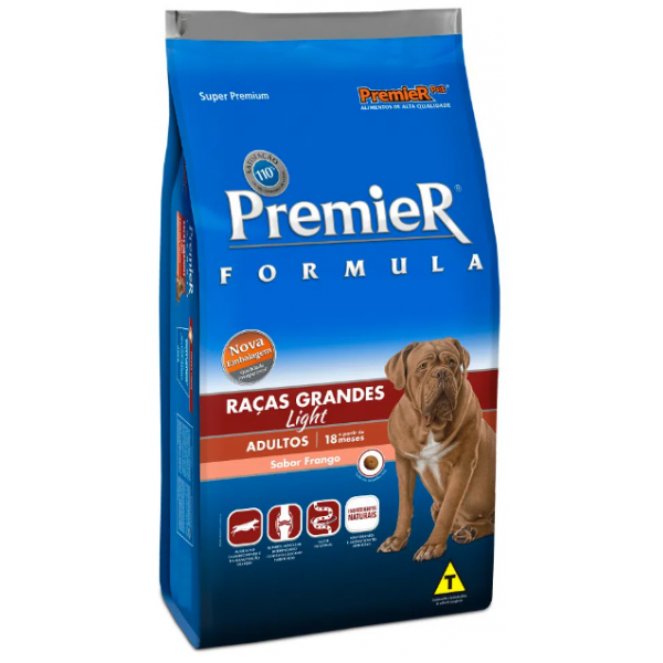 RAÇÃO PREMIER CÃES ADULTOS LIGHT RAÇAS GRANDES 15KG