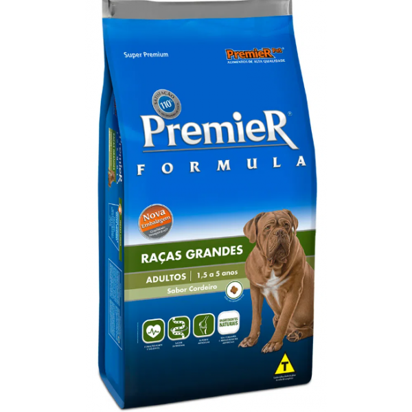 RAÇÃO PREMIER CÃES ADULTOS RAÇAS GRANDES CORDEIRO 15KG