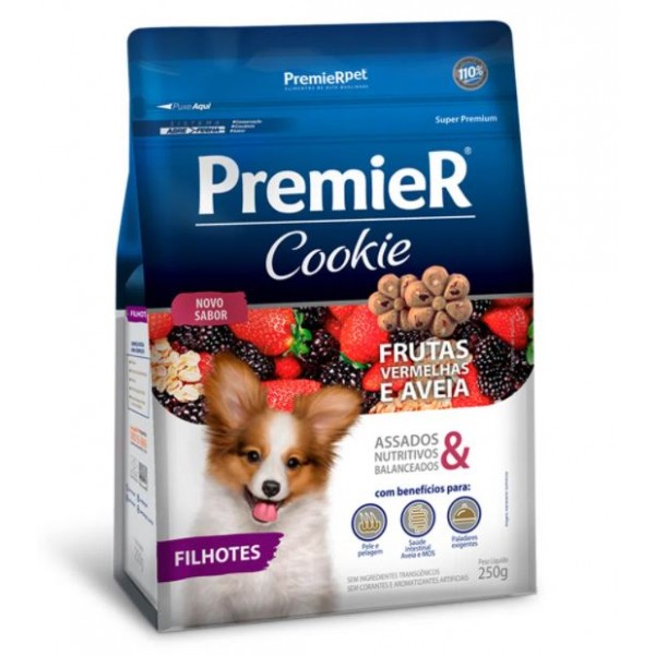 PETISCO PREMIER COOKIE CÃES FILHOTES FRUTAS VERMELHAS E AVEIA 250G