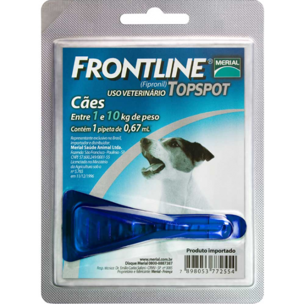 ANTIPULGAS E CARRAPATOS FRONTLINE TOPSPOT PARA CÃES DE 1 A 10KG