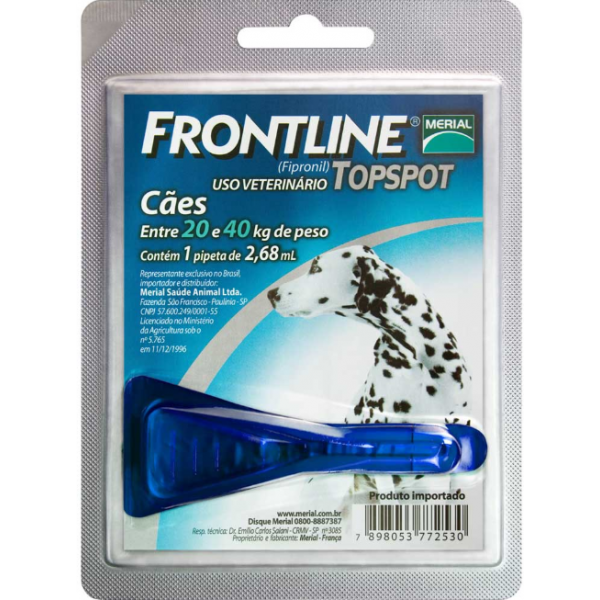 ANTIPULGAS E CARRAPATOS FRONTLINE TOPSPOT PARA CÃES DE 20 A 40KG